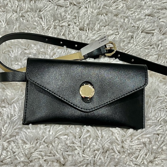 Black Leather Fanny Pack - Picture 1 of 8